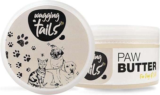 Wagging Tails 6-in-1 Paw Butter for Dogs & Cats, 1.76 fl oz (Pack of 2) Turmeric & Honey-Infused Lick-Safe Balm | Relieves Elbow & Paw Discomfort, Repairs Cracks, Moisturizes Pads & Softens Snouts