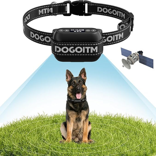 Wireless Dog Fence, GPS Wireless Dog Collar with 3 Correction Modes, Pet Containment System with AI Smart Signal, Electric Dog Fence Collar for Outdoor Use Only