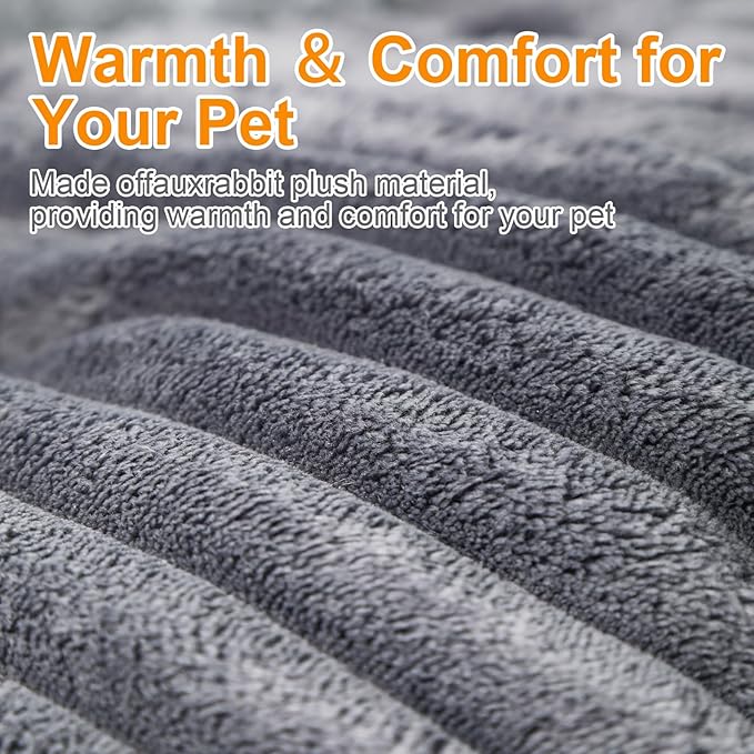 Cat Beds for Indoor Cats,Washable Round Donut Dog Bed,Fluffy Puppy Dogs Beds for Small Dogs with Anti-Slip Bottom(Grey,S)