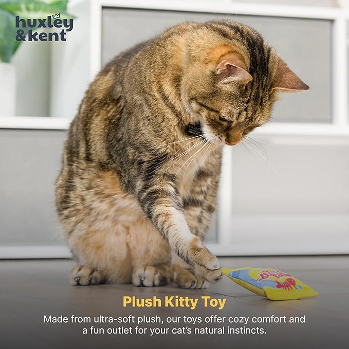 Huxley & Kent Plush Cat Toy - Interactive Catnip Toy for Cats & Kittens - Soft with Crinkle & Catnip - Fun Indoor Play - Sweetest Fish
