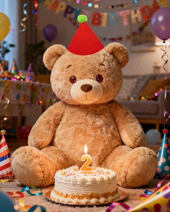 PET SHOW 12 Pack Big Dog Birthday Party Hats for Adults Stuffed Animals Adjustable Holiday Hats Felt Pom Pom Large Dogs Pet Grooming Costume Accessories