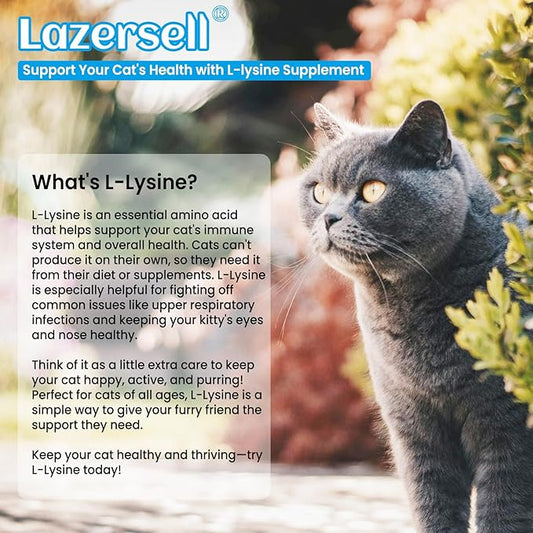 2PCS Lysine for Cats Immune Support, L-Lysine Supplement for Cats, Lysine for Feline Respiratory, Sneezing, Runny Nose, Eye Function, Natural Cat Drops