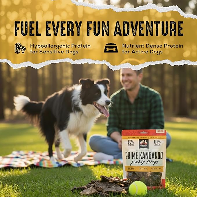 | Prime Kangaroo Dog Treats Jerky Strips | Single Ingredient Air Dried Natural Dog Treats (7.05 oz)