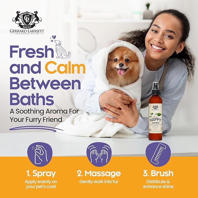 Gerrard Larriett Dog Perfume Spray 8 Fl Oz Made in USA – [SCENT] Dog Cologne Spray, Puppy Perfume Pet Fragrance Deodorizing Mist for All Breeds, Holiday Christmas Gifts for Pet Owners