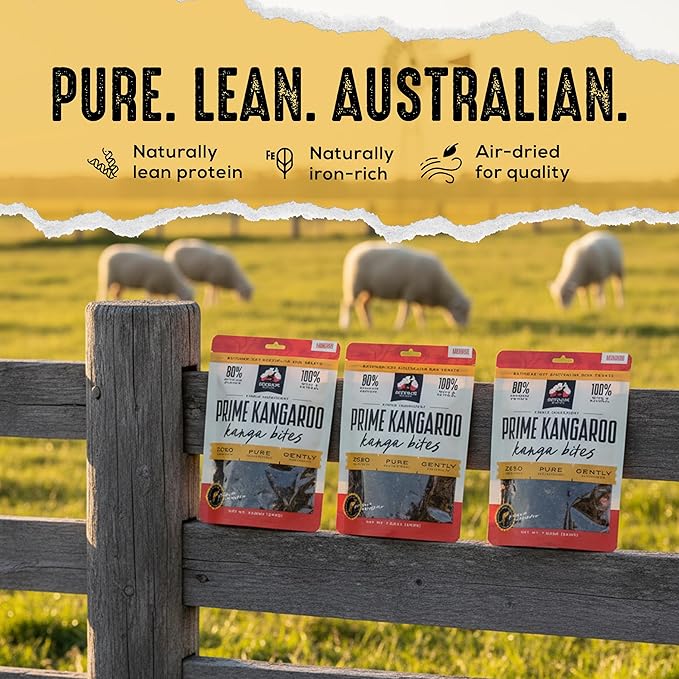 | Prime Kangaroo Dog Treats Kanga Bites | Single Ingredient Air Dried Natural Jerky Bites (7.05 oz)