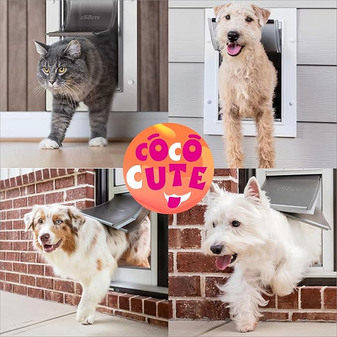 2 Pack Dog Door Replacement Flap with Magnetic Closure, Compatible with PetSafe Freedom Dog and Cat Door PAC11-11039 Large 10 1/4" w x 17" h with 10PCS Screws