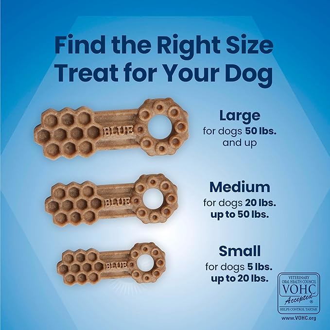 Blue Buffalo Medium Dental Chews for Dogs, Daily Dental Care Dog Treats Made in the USA with Natural Ingredients, Chicken & Spearmint (14 Count)