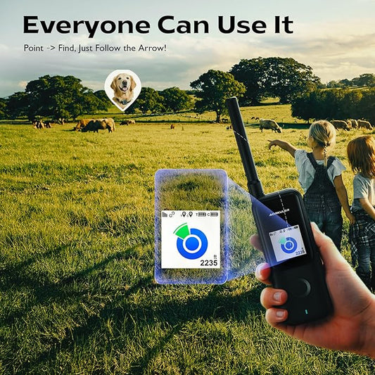 Aorkuler Outdoor GPS Dog Tracker for No-Signal Areas - Outdoor Pet Locator Finder Tracker, Real-Time Tracking for Hiking/Walking/Camping, Works in Remote Wilderness/Farms/Large Parks (Tracker 2)