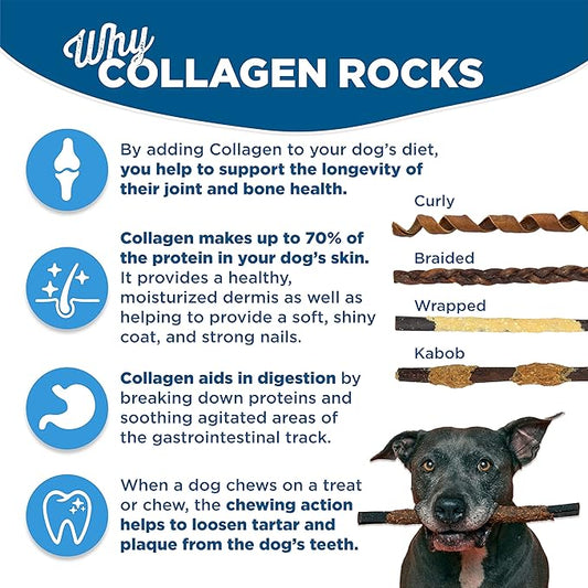 Best Bully Sticks Chicken Wrapped Beef Collagen Sticks - 12 Inch 5 Count (Pack of 1) - Natural, USA Baked and Packed, Easily Digestible, Limited Ingredient, Rawhide Alternative