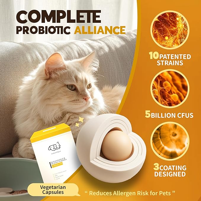 Dr. Kiwi O'dogcat Probiotics for Cats | Support Gut Health, Diarrhea, Digestive Health & Seasonal Allergies