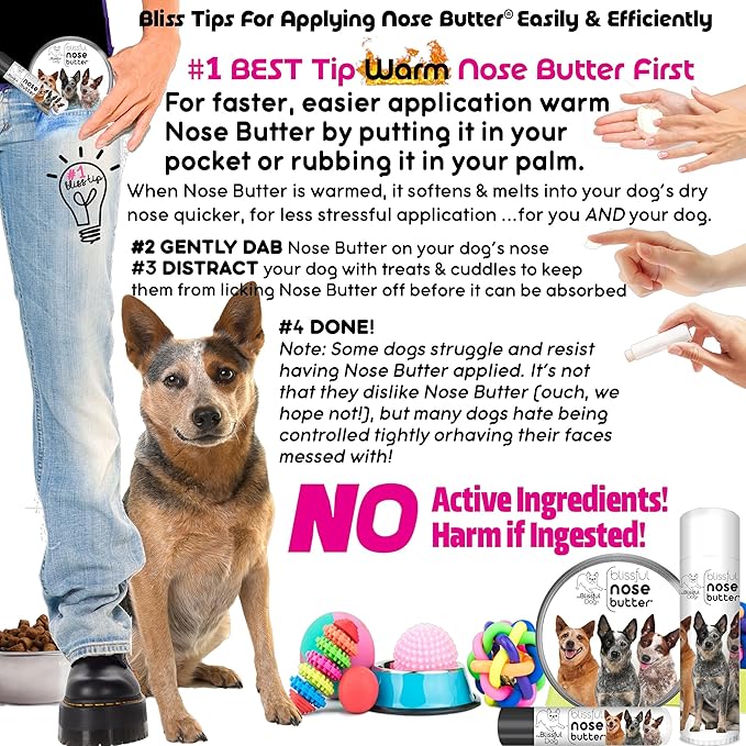 The Blissful Dog Australian Cattle Dog Unscented Nose Butter - Dog Nose Butter, 0.50 Ounce
