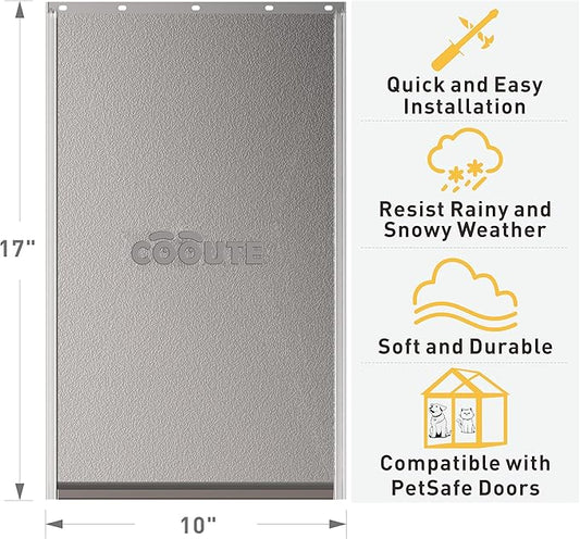 2 Pack Dog Door Replacement Flap with Magnetic Closure, Compatible with PetSafe Freedom Dog and Cat Door PAC11-11039 Large 10 1/4" w x 17" h with 10PCS Screws