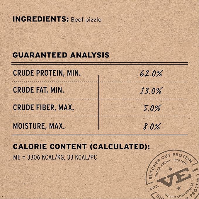 Vital Essentials Single Ingredient Bully Sticks Dog Treats, 1.4 oz | Freeze-Dried Raw | Premium Quality High Protein Training Treats | Grain Free, Gluten Free, Filler Free